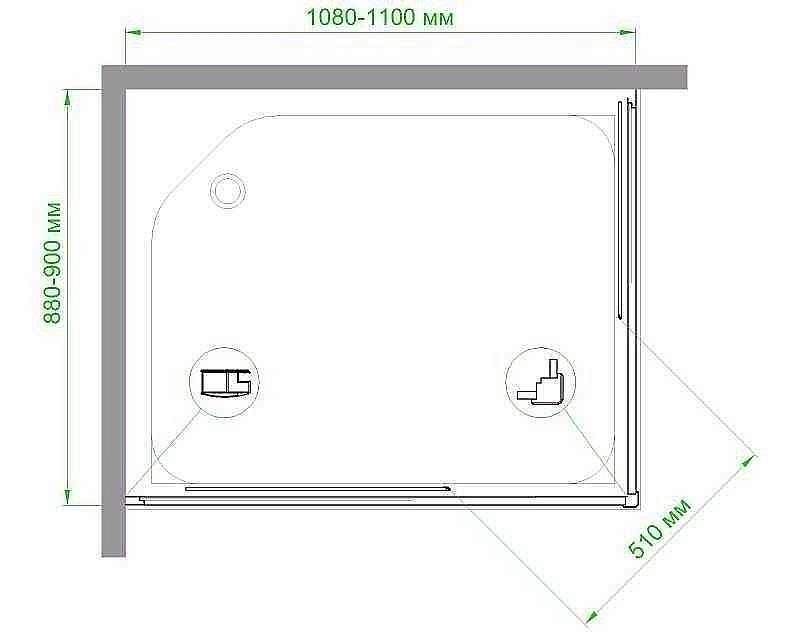 Душевой уголок Royal Bath RB9110HPD-C 110х90 матовый купить в интернет-магазине Sanbest