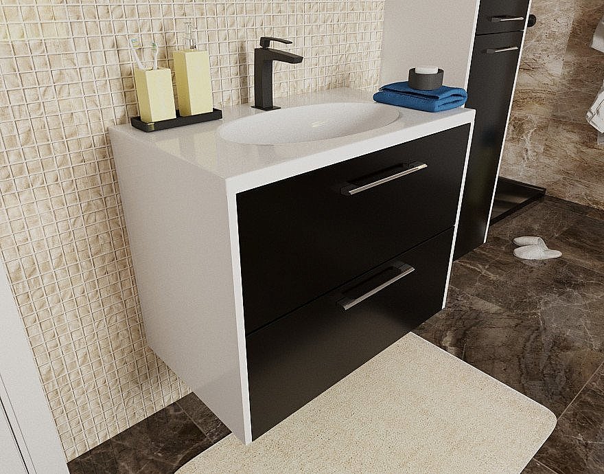 Тумба с раковиной Эстет Vegas 80 белая для ванной в интернет-магазине Sanbest