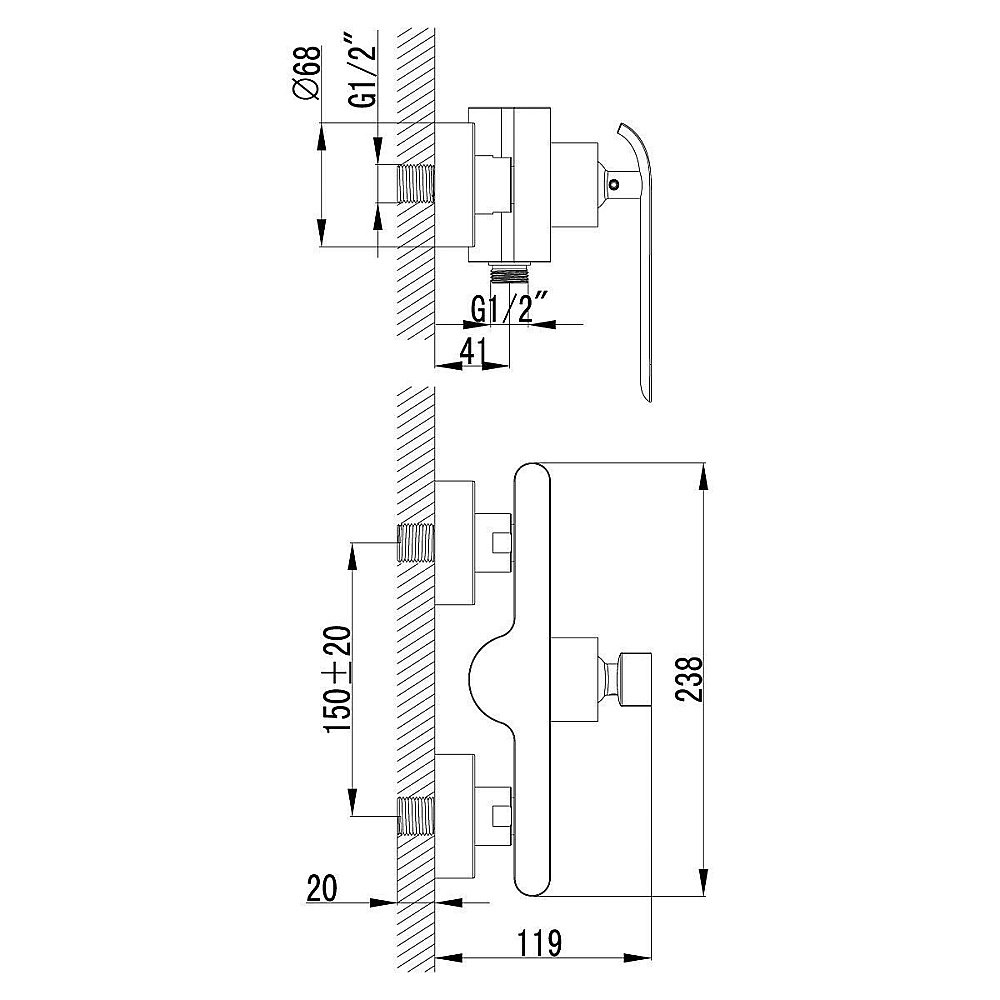 Смеситель для душа Lemark Melange LM4903CW купить в интернет-магазине сантехники Sanbest