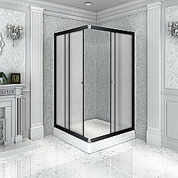 Душевой уголок Радомир Дрим 90x100 стекло матовое/черный профиль купить в интернет-магазине Sanbest