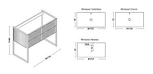Тумба с раковиной Armadi Art Monaco 100 со столешницей черный с хромом для ванной в интернет-магазине Sanbest
