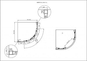 Душевой уголок Cezares Momento 80x80 MOMENTO-R-2-80-C-Cr стекло прозрачное/профиль хром купить в интернет-магазине Sanbest