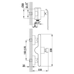 Смеситель для душа Lemark Melange LM4903CW купить в интернет-магазине сантехники Sanbest