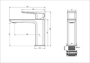 Смеситель для раковины WONZON & WOGHAND DIAMOND WW-88139011-CR хром купить в интернет-магазине сантехники Sanbest