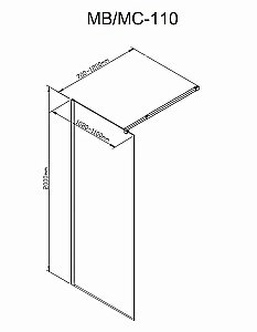 Душевое ограждение Deto MC110, 110x200х см, прозрачное стекло, профиль серебристый купить в интернет-магазине Sanbest