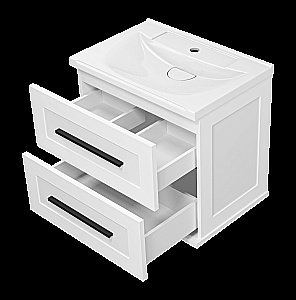 Тумба с раковиной Misty Модерн - 60 П-Мод09060-011Пр белая для ванной в интернет-магазине Sanbest