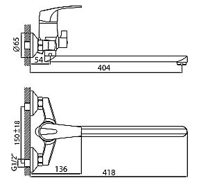 Смеситель для ванны Rossinka D D40-32 купить в интернет-магазине сантехники Sanbest