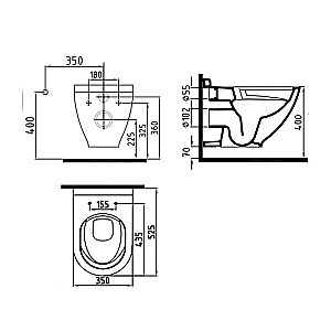 Унитаз подвесной Bien HARMONY HRKA052N5VP0B7000 черный матовый, с крышкой микролифт, безободковый купить в интернет-магазине Sanbest