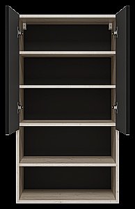 Шкаф подвесной Misty Поло 60 О-Пол08060-012 Антрацит / Дуб Галифакс белый для ванной в интернет-магазине сантехники Sanbest