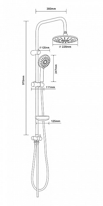 Душевая система Orange S06cr хром купить в интернет-магазине сантехники Sanbest