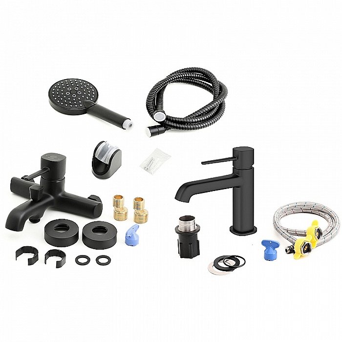 Набор смесителей Orange Karl M05-311b черный купить в интернет-магазине сантехники Sanbest