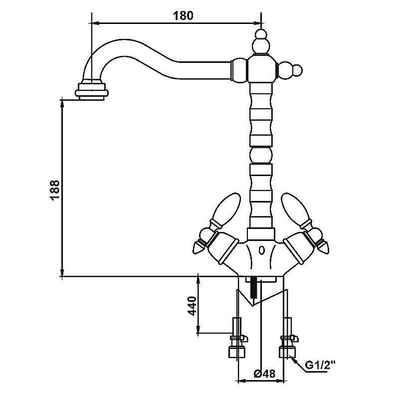 Смеситель для кухни Kaiser Vincent 31033-1 купить в интернет-магазине сантехники Sanbest