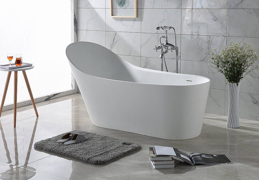 Ванна из искусственного камня TIMO solid KIRSTI1785L 178х76 белая купить в интернет-магазине Sanbest