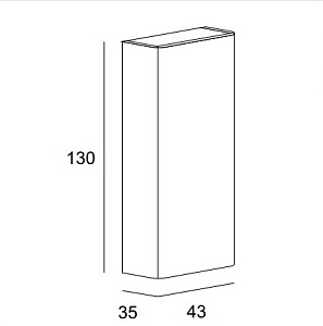 Пенал Cezares Stylus 43 55236 Blu petrolio для ванной в интернет-магазине сантехники Sanbest