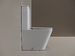 Унитаз напольный Ceramica Nova Cubic CN1803T-B/CN1803T-T белый, безободковый, с крышкой микролифт, слив торнадо купить в интернет-магазине Sanbest