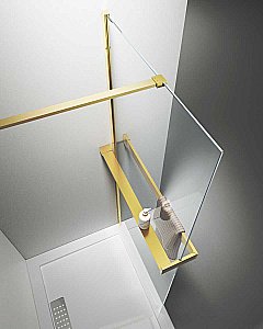 Душевое ограждение Vincea Walk-In HR 100 VSW-4HR100CLG стекло прозрачное/профиль брашированное золото купить в интернет-магазине Sanbest
