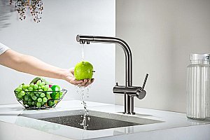 Смеситель для кухни Aquatek Европа AQ1385BGM оружейная сталь купить в интернет-магазине сантехники Sanbest