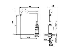 Смеситель для кухни Aquatek Классик AQ1580PG золото полированное купить в интернет-магазине сантехники Sanbest