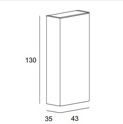 Пенал Cezares Stylus 43 55236 Blu petrolio для ванной в интернет-магазине сантехники Sanbest