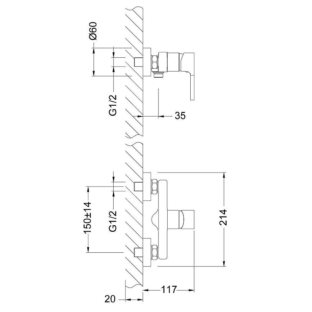 Смеситель для душа Lemark Aura LM0603C купить в интернет-магазине сантехники Sanbest