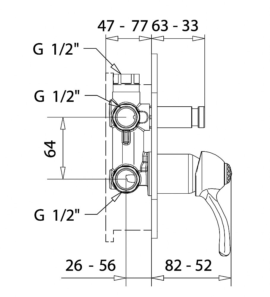 Смеситель встраиваемый Migliore Lem Swarovski ML.LEM-1972K хром купить в интернет-магазине сантехники Sanbest