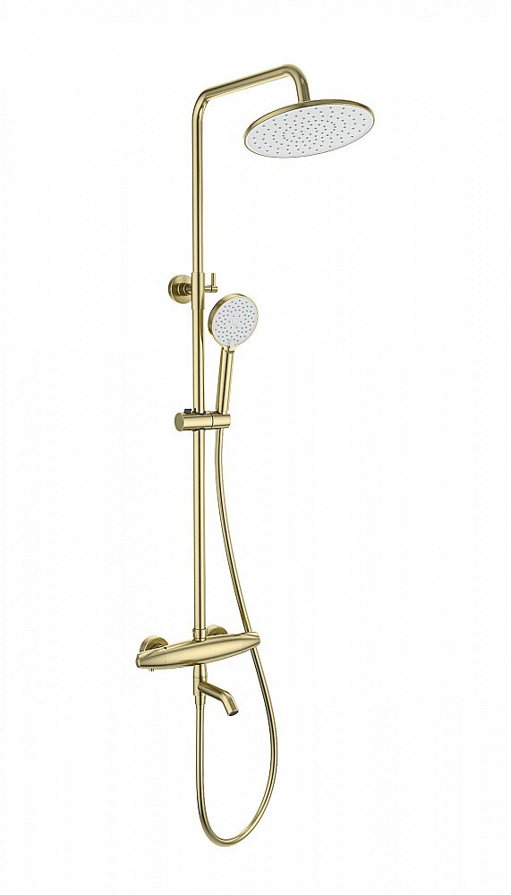 Душевая система с термостатом WONZON & WOGHAND CAPSULE, Брашированное золото (WW-B3031-A3- BG) купить в интернет-магазине сантехники Sanbest