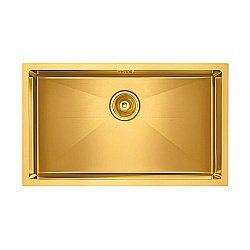 Мойка кухонная Paulmark KOHER PM807444-BG брашированное золото купить в интернет-магазине сантехники Sanbest