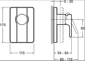 Встраиваемый смеситель для душа Jacob Delafon MODULO E98708-CP купить в интернет-магазине сантехники Sanbest