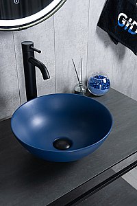 Раковина накладная Gid 9081bum синяя матовая купить в интернет-магазине Sanbest