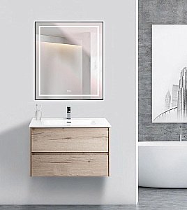 Зеркало BelBagno Kraft SPC-KRAFT-700-800-LED-TCH-WARM-NERO черный в ванную от интернет-магазине сантехники Sanbest