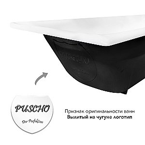 Ванна чугунная PUCSHO LIGA Ц0000233 180x80 белая купить в интернет-магазине Sanbest
