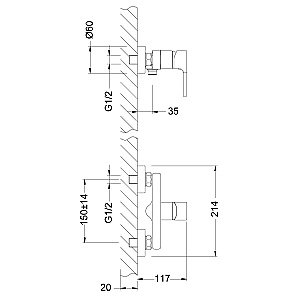 Смеситель для душа Lemark Aura LM0603C купить в интернет-магазине сантехники Sanbest