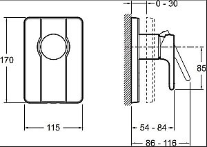 Встраиваемый смеситель для душа Jacob Delafon MODULO E98708-CP купить в интернет-магазине сантехники Sanbest