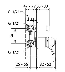 Смеситель встраиваемый Migliore Lem Swarovski ML.LEM-1972K хром купить в интернет-магазине сантехники Sanbest