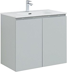 Тумба с раковиной Aquanet Алвита New 277528 80 серый для ванной в интернет-магазине Sanbest