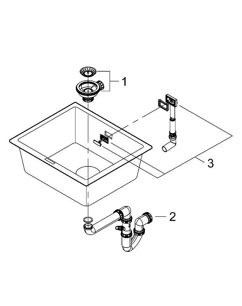 Кухонная мойка Grohe K700U 31654AT0 серый гранит купить в интернет-магазине сантехники Sanbest
