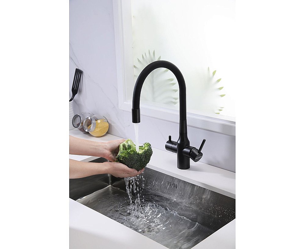 Смеситель для кухни Paulmark Salix Sa213419-BLM черный  купить в интернет-магазине сантехники Sanbest