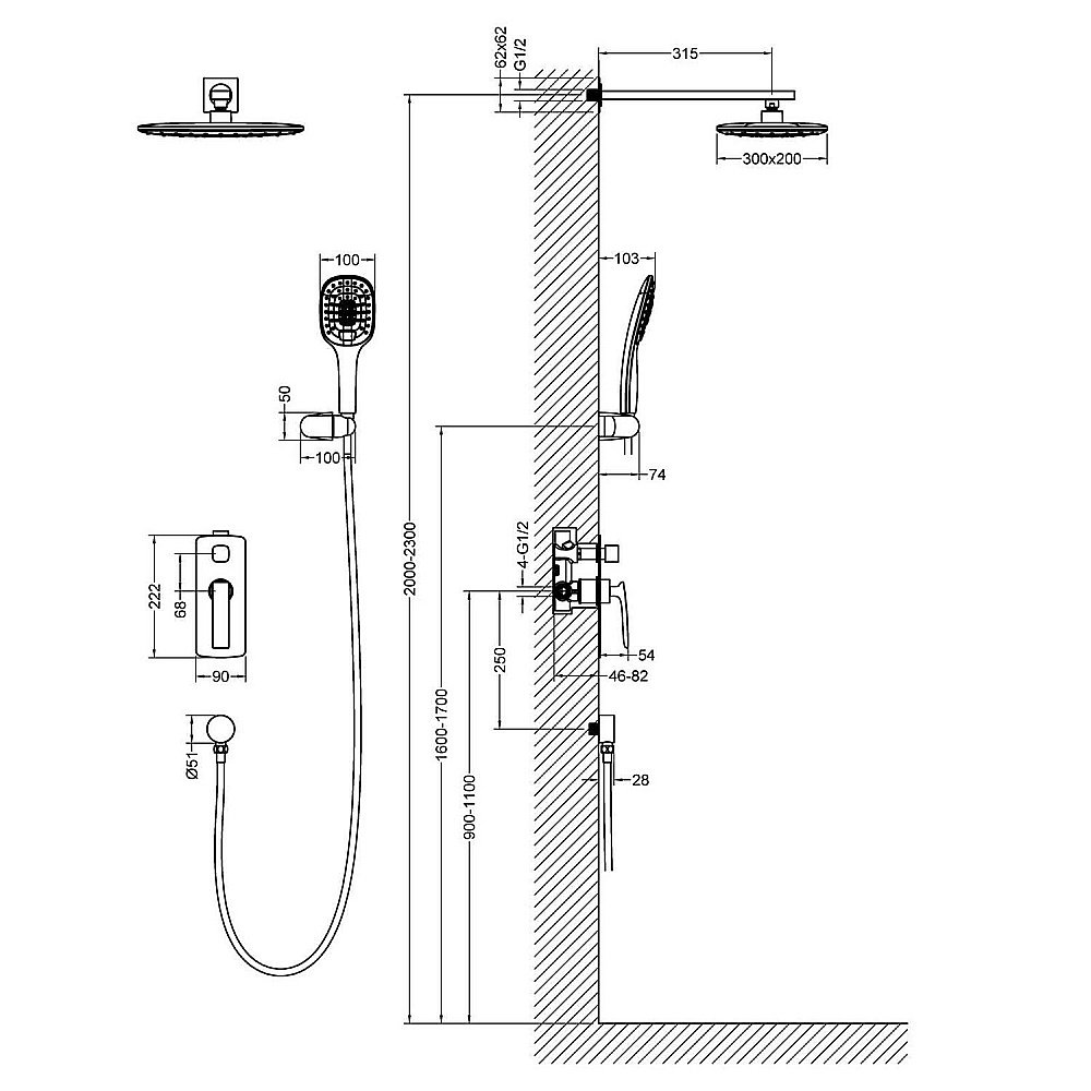 Душевая система Timo Helmi SX-4069/03SM черная матовая купить в интернет-магазине сантехники Sanbest