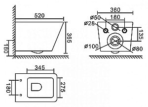 Унитаз подвесной BelBagno ARDENTE-C BB3202 безободковый, черный матовый купить в интернет-магазине Sanbest