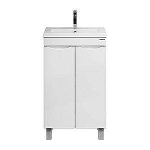 Тумба с раковиной напольная Grossman Виста 50 с 2-мя двер, белый глянец для ванной в интернет-магазине Sanbest