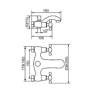 Смеситель для ванны Veragio Agatha VR.AGT-3702.CR купить в интернет-магазине сантехники Sanbest
