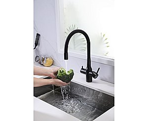Смеситель для кухни Paulmark Salix Sa213419-BLM черный  купить в интернет-магазине сантехники Sanbest