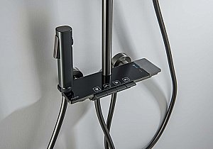 Душевая система Aquatek Поларис AQ3040BGM черная/хром шлифованный купить в интернет-магазине сантехники Sanbest