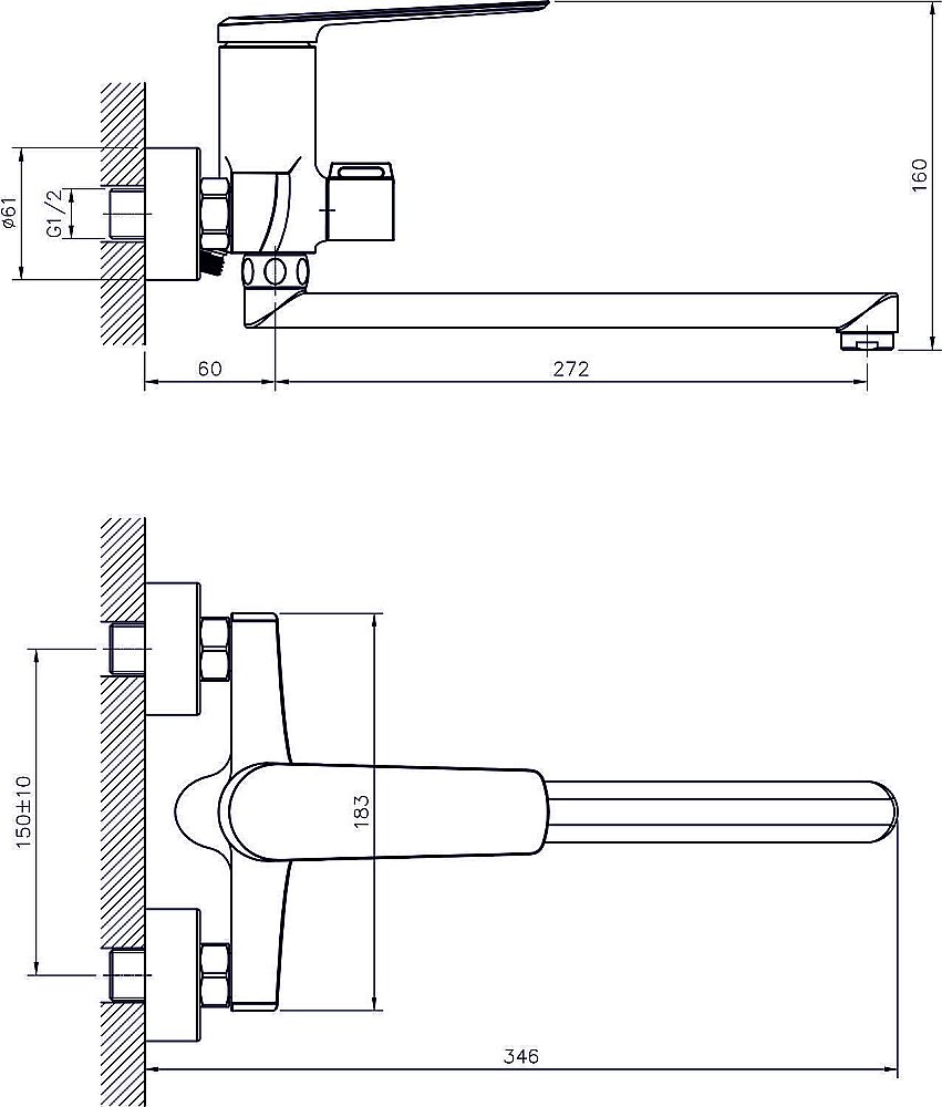 Смеситель для ванны Rush Bering BE5535-51 купить в интернет-магазине сантехники Sanbest