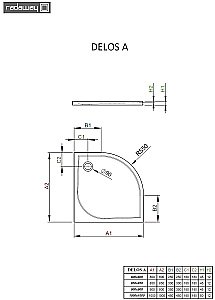 Душевой поддон Radaway Delos A SDA0909-01 90х90 белый купить в интернет-магазине Sanbest