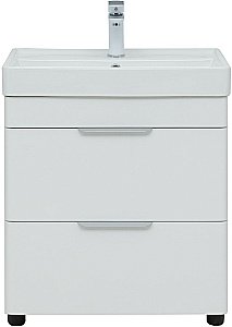 Тумба с раковиной Aquanet Ирис new 60 напольная белый глянец для ванной в интернет-магазине Sanbest