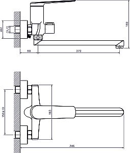 Смеситель для ванны Rush Bering BE5535-51 купить в интернет-магазине сантехники Sanbest