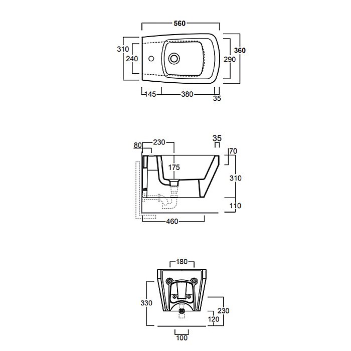 Биде подвесное Simas Baden Baden BB19 белое матовое купить в интернет-магазине Sanbest