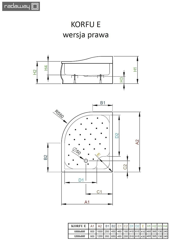 Душевой поддон Radaway Korfu E 120x90 купить в интернет-магазине Sanbest