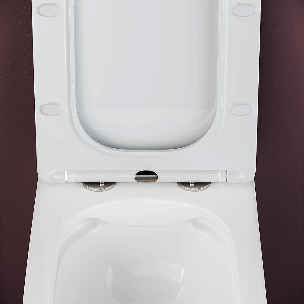 Унитаз подвесной Ceramica Nova Metric Rimless CN3007_1002CH безободковый, с крышкой микролифт, с инсталляцией и кнопкой хром купить в интернет-магазине Sanbest